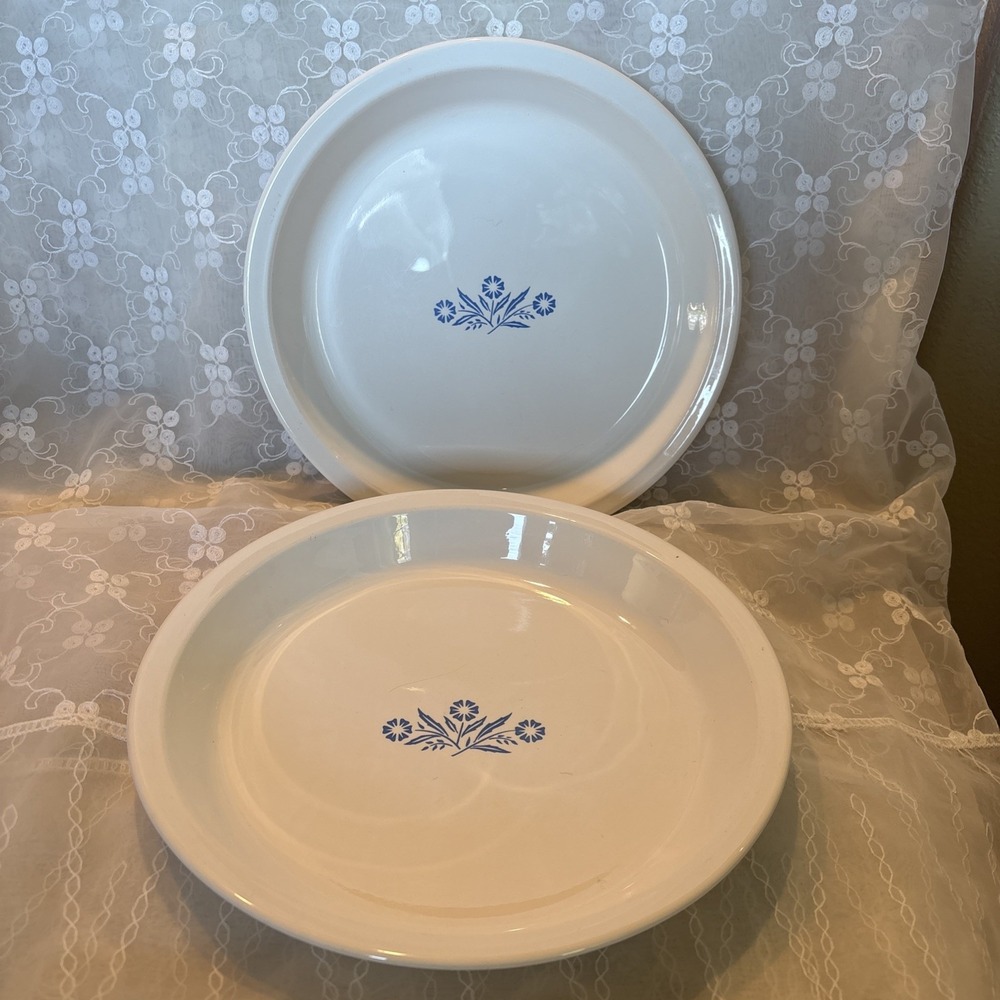Set of 2 Corning Ware Blue Cornflower Pie Plate, 9", P-309, Vintage Nice!!!